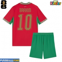 Marokko Brahim Diaz #10 Heimtrikotsatz Kinder EM 2024 Kurzarm (+ Kurze Hosen)